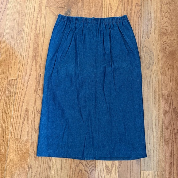 Blair Women's Long Button Up Front Jean Maxi Skirt Size Large - Picture 6 of 9